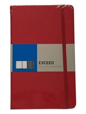 Exceed Red Hard Cover Dotted Notebook Journal